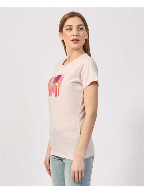 T-shirt donna Yes Zee in cotone con stampa YES ZEE | T222-T9010441